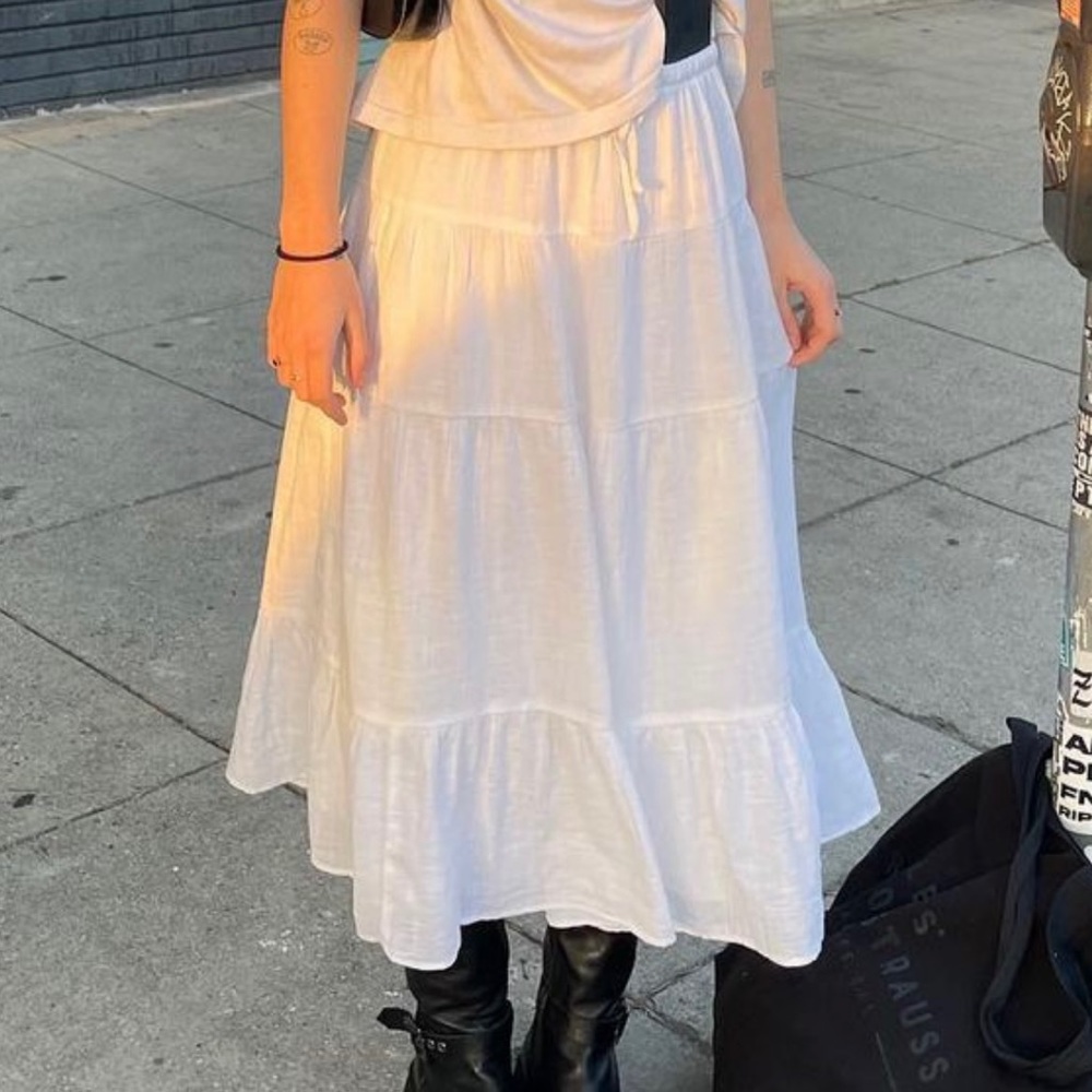 Summer Orange Midi Skirt
